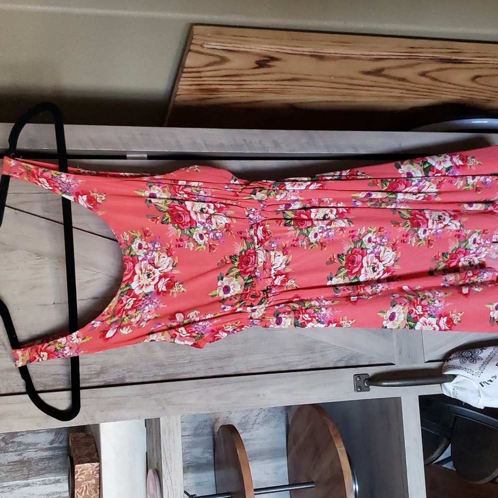 Pink Floral Open Back Summer Dress